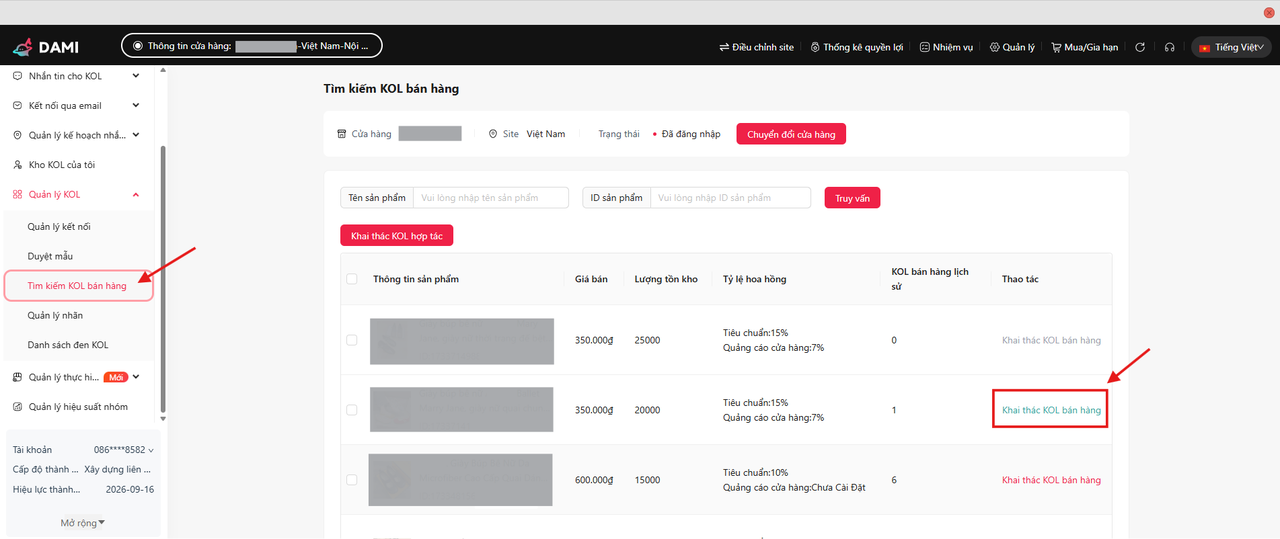 Khai thác KOL bán hàng