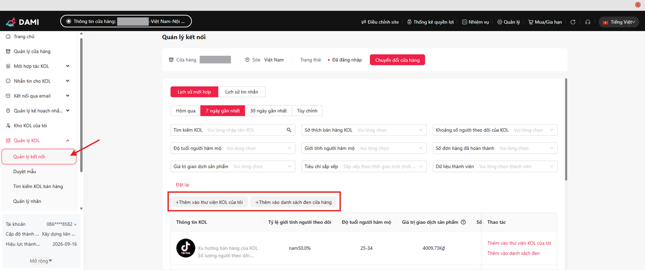 Quản lý kết nối